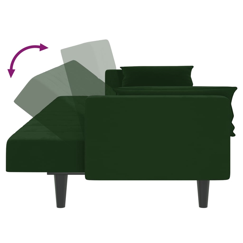 Vidaxl 2-Seater Sofa Bed in Dark Green Velvet
