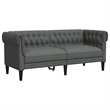 Vidaxl Chesterfield Sofa in Dark Grey Polyester
