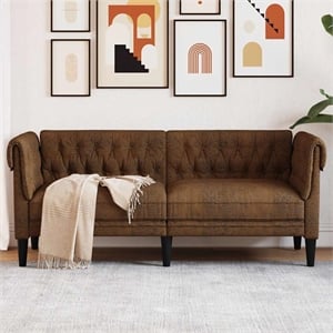Vidaxl Chesterfield Sofa in Brown Fabric