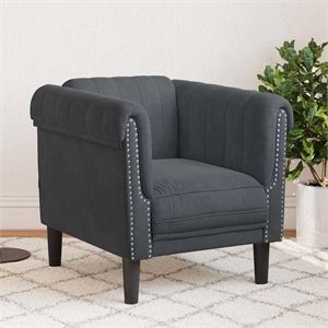 Vidaxl Single Sofa Chair in Dark Grey Velvet