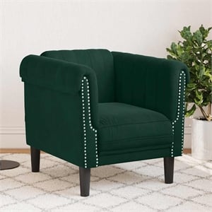 Vidaxl Single Sofa Chair in Dark Green Polyester