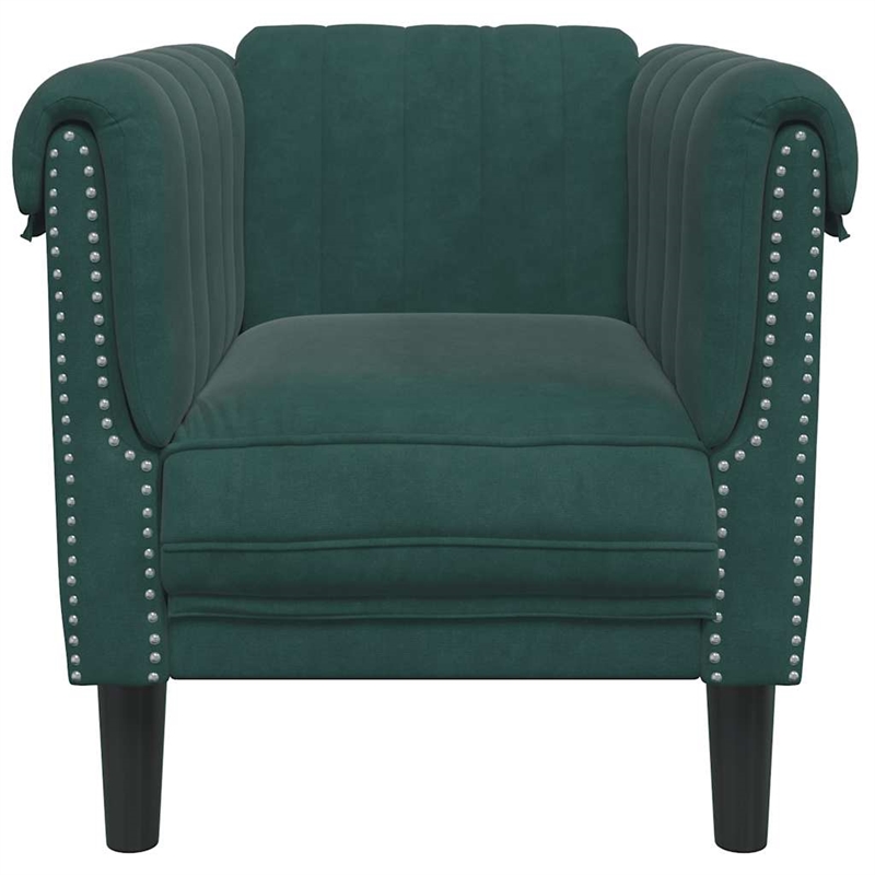 Vidaxl Single Sofa Chair in Dark Green Polyester