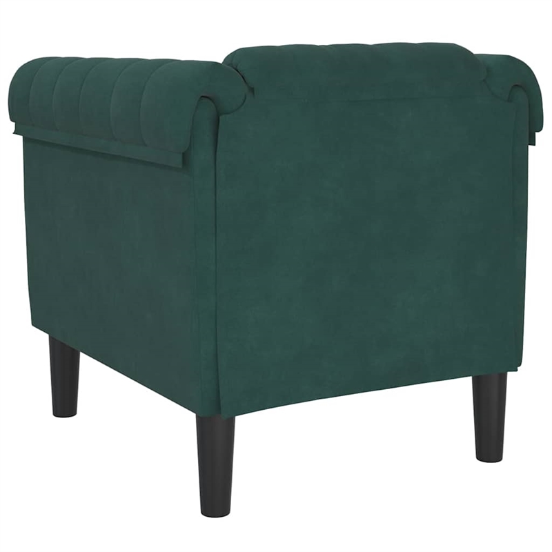 Vidaxl Single Sofa Chair in Dark Green Polyester