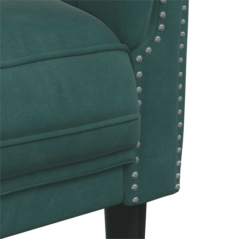 Vidaxl Single Sofa Chair in Dark Green Polyester