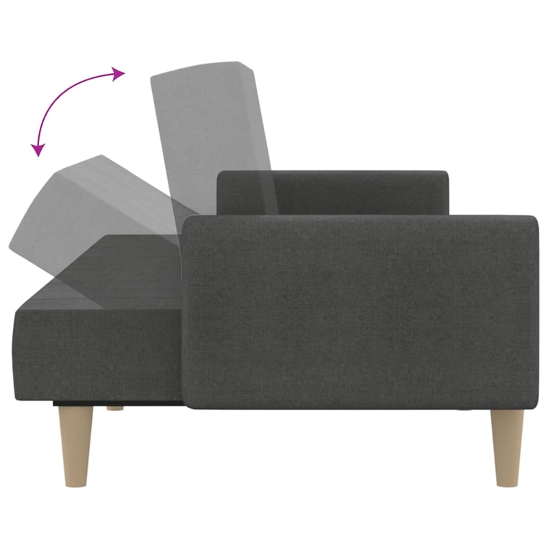 Vidaxl Wooden Frame Sofa Bed in Dark Grey