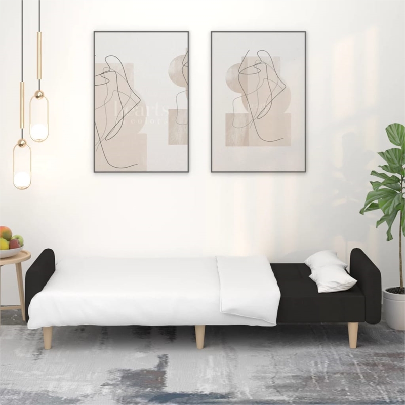 Vidaxl Sofa Bed in Black Polyester