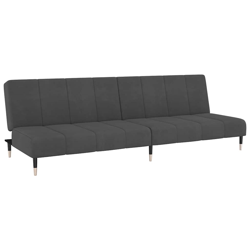 Vidaxl Metal 2-Seater Sofa Bed in Dark Grey Polyester