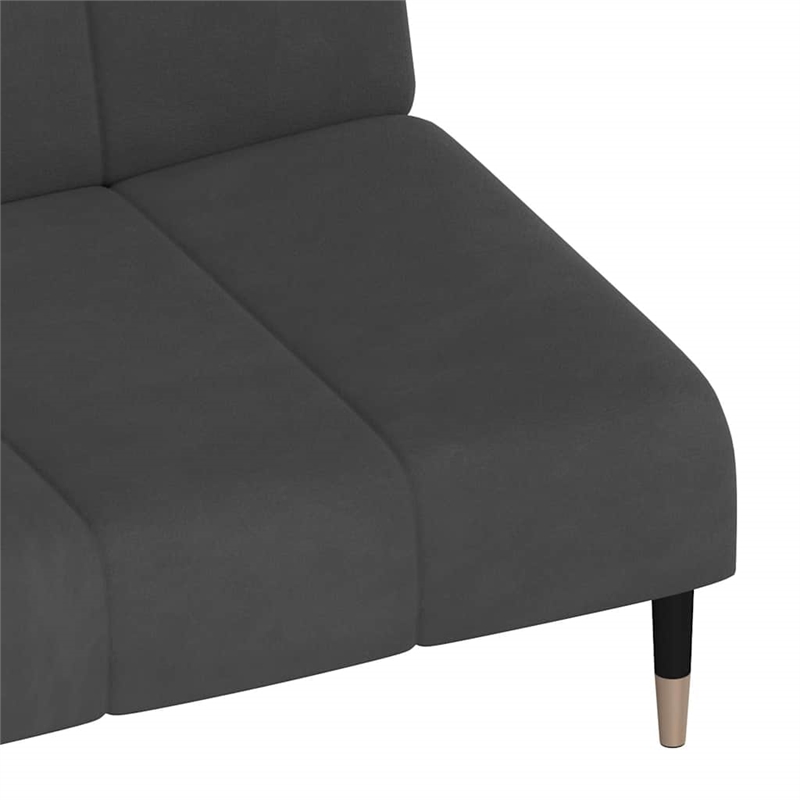 Vidaxl Metal 2-Seater Sofa Bed in Dark Grey Polyester