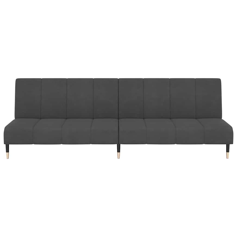 Vidaxl Metal 2-Seater Sofa Bed in Dark Grey Polyester