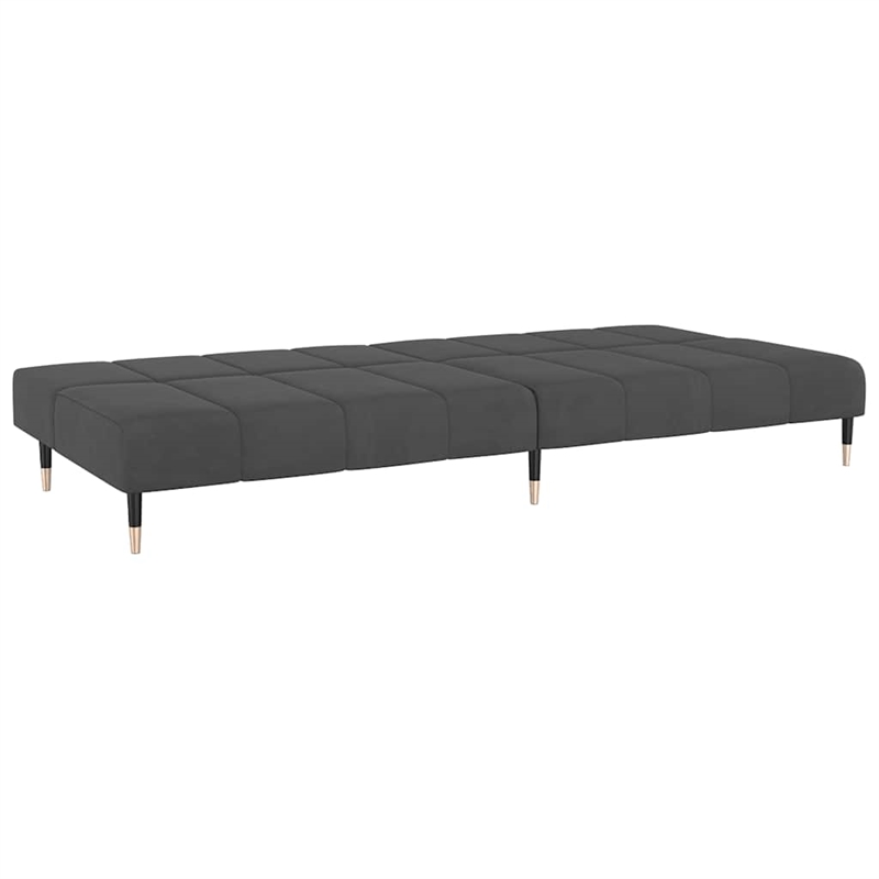 Vidaxl Metal 2-Seater Sofa Bed in Dark Grey Polyester