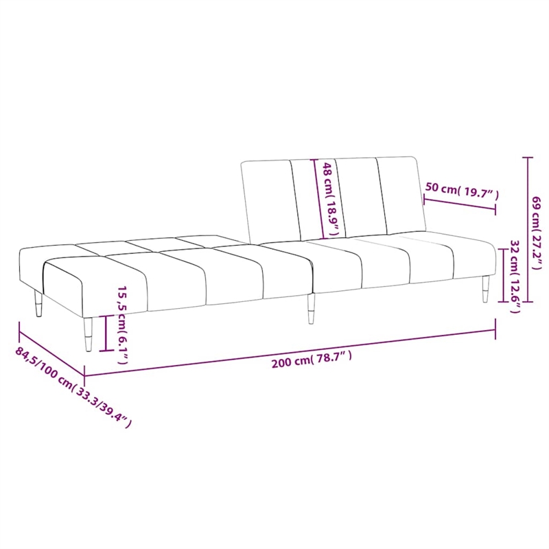 Vidaxl Metal Sofa Bed in Dark Green Velvet
