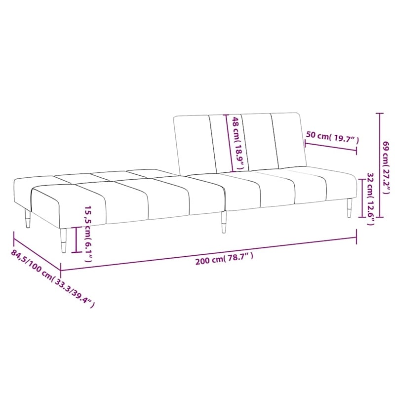 Vidaxl Metal Sofa Bed in Dark Green Velvet