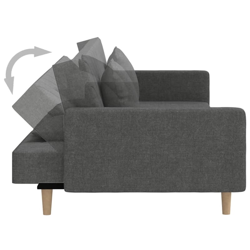 Vidaxl Metal Sofa Bed in Dark Gray Fabric