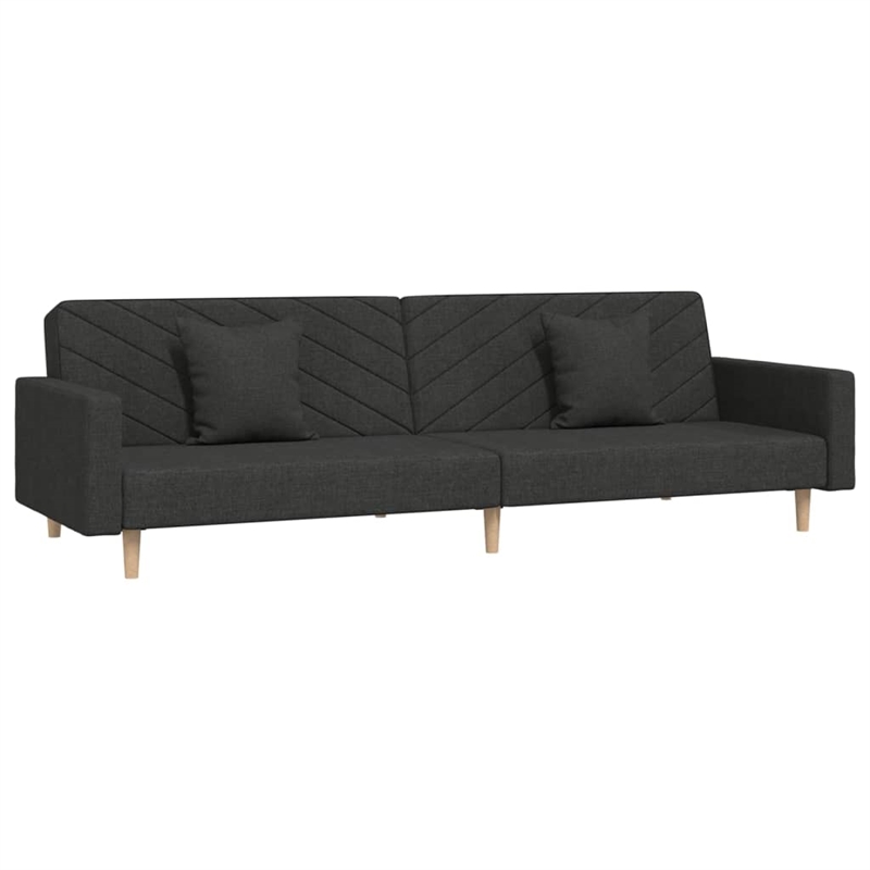 Vidaxl Metal 2-Seater Sofa Bed in Black Fabric