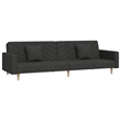 Vidaxl Metal 2-Seater Sofa Bed in Black Fabric