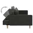 Vidaxl Metal 2-Seater Sofa Bed in Black Fabric