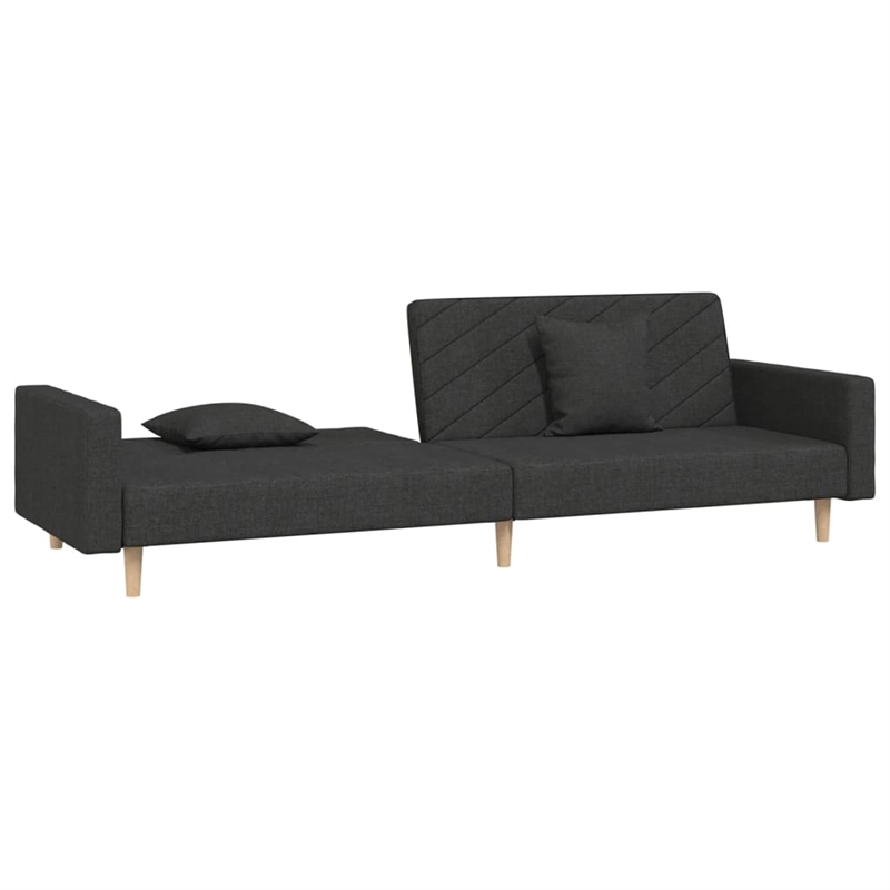 Vidaxl Metal 2-Seater Sofa Bed in Black Fabric