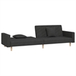 Vidaxl Metal 2-Seater Sofa Bed in Black Fabric