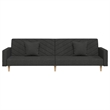 Vidaxl Metal 2-Seater Sofa Bed in Black Fabric