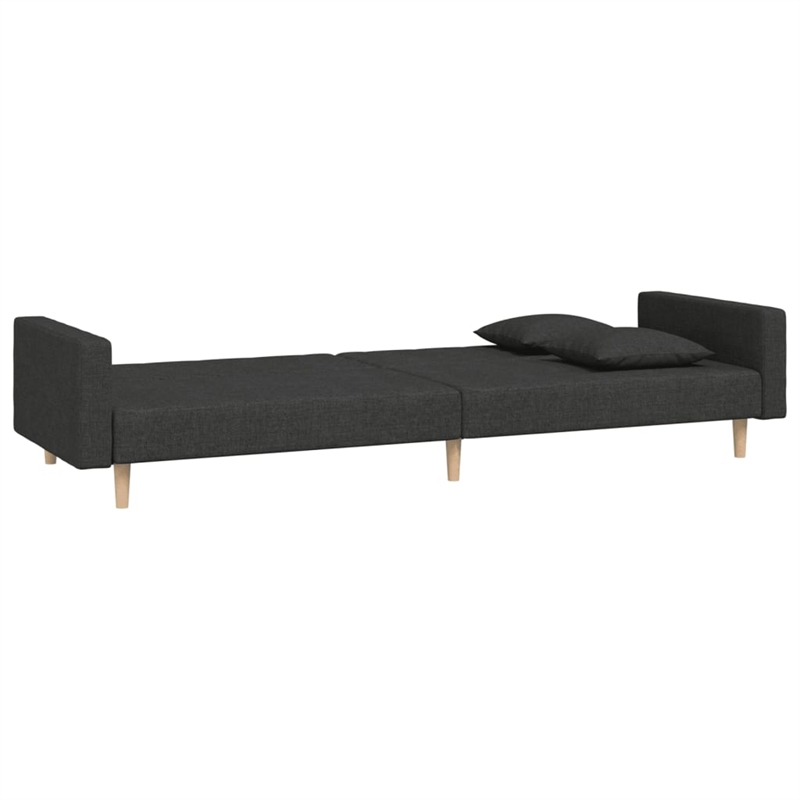 Vidaxl Metal 2-Seater Sofa Bed in Black Fabric