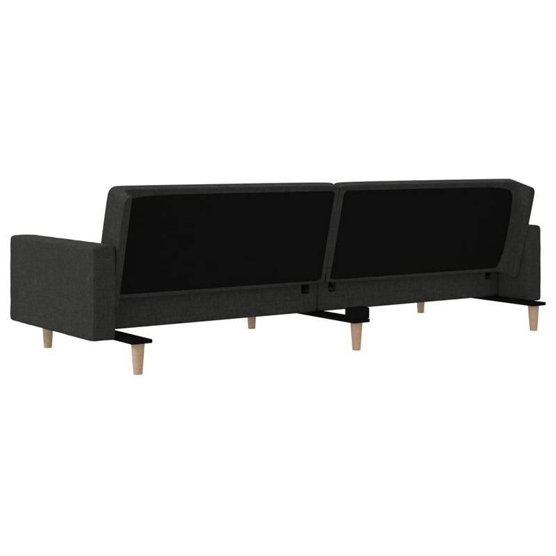 Vidaxl Metal 2-Seater Sofa Bed in Black Fabric