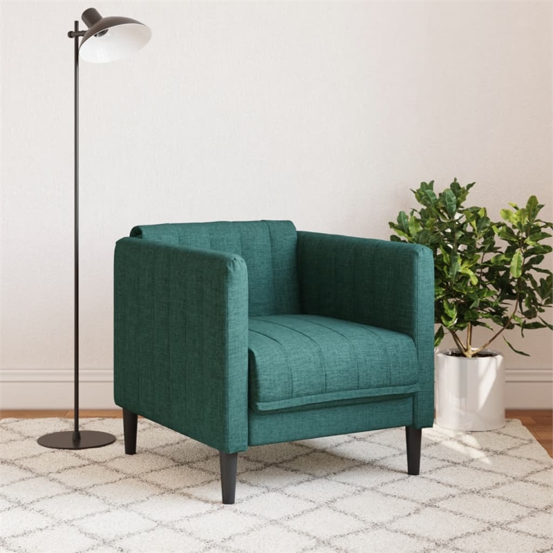Vidaxl Single Sofa Chair in Dark Green Polyester