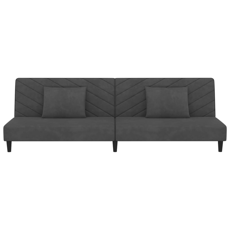Vidaxl Metal 2-Seater Sofa Bed in Dark Gray Polyester