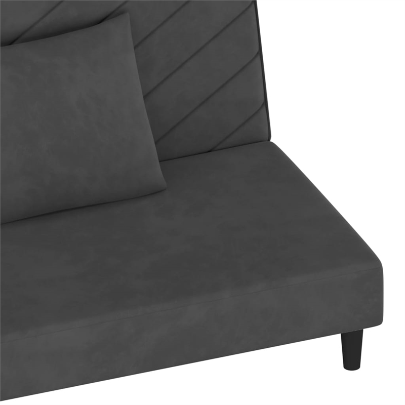 Vidaxl Metal 2-Seater Sofa Bed in Dark Gray Polyester