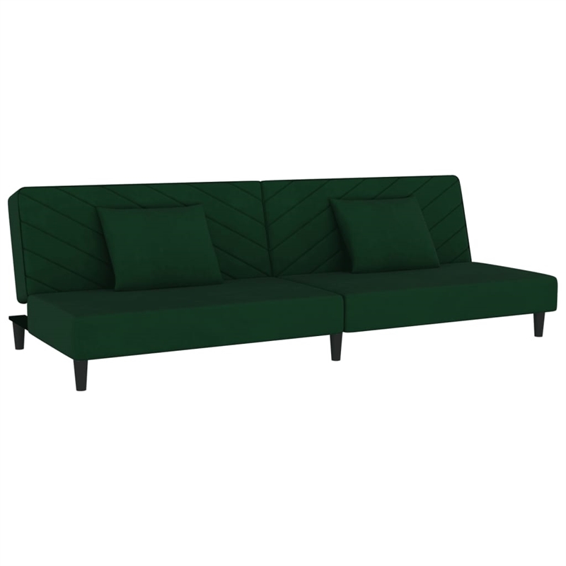 Vidaxl Sofa Bed in Dark Green Velvet