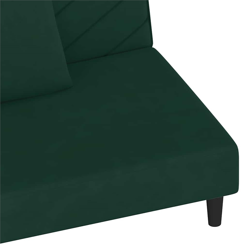 Vidaxl Sofa Bed in Dark Green Velvet