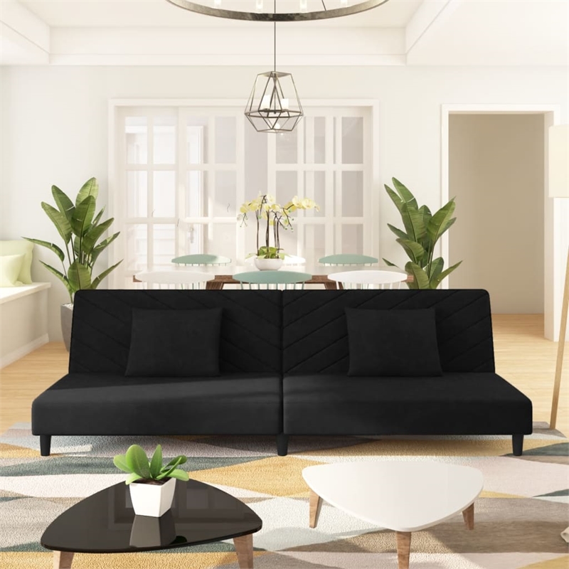 Vidaxl Sofa Bed in Black Polyester