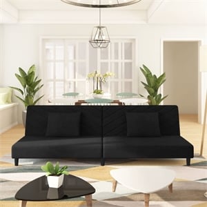 Vidaxl Sofa Bed in Black Polyester