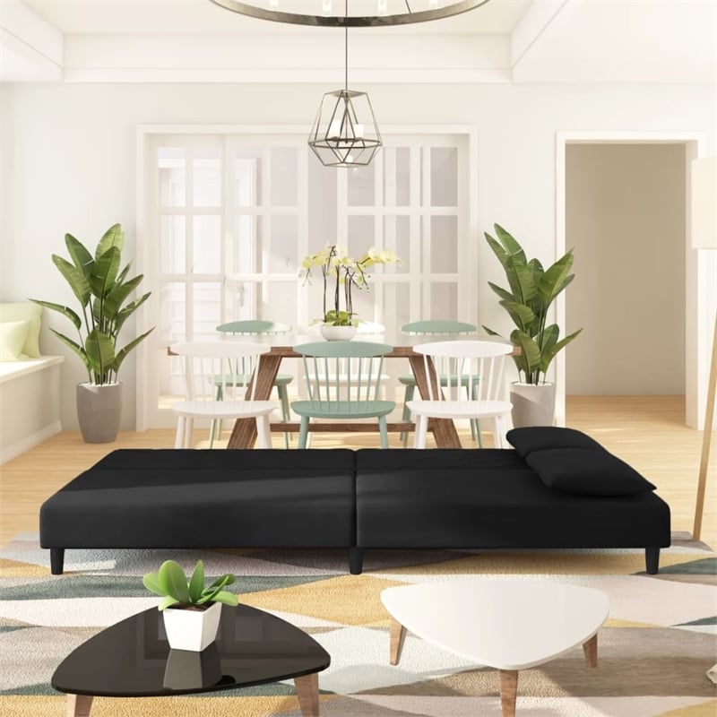 Vidaxl Sofa Bed in Black Polyester