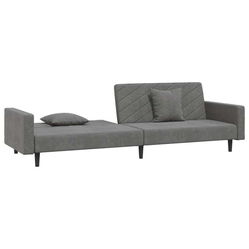 Vidaxl 2-Seater Sofa Bed in Dark Grey Polyester Velvet
