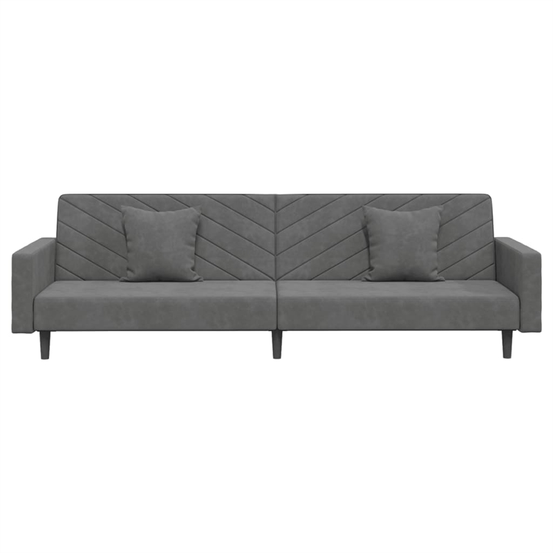 Vidaxl 2-Seater Sofa Bed in Dark Grey Polyester Velvet