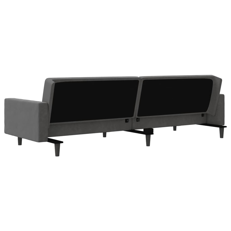 Vidaxl 2-Seater Sofa Bed in Dark Grey Polyester Velvet