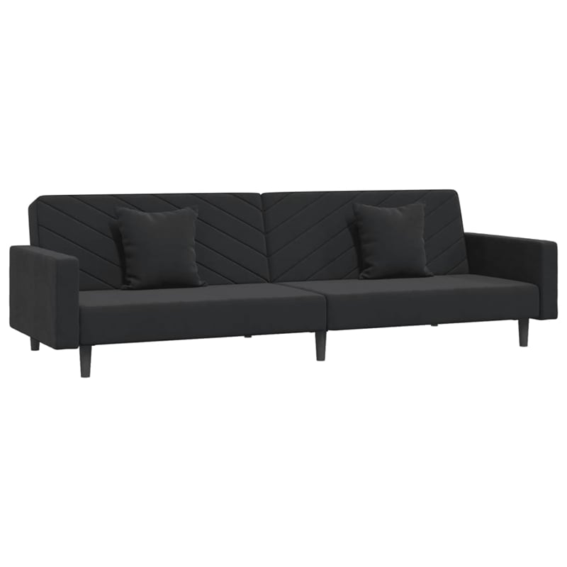 Vidaxl Sofa Bed in Black Velvet Polyester Velvet