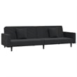 Vidaxl Sofa Bed in Black Velvet Polyester Velvet