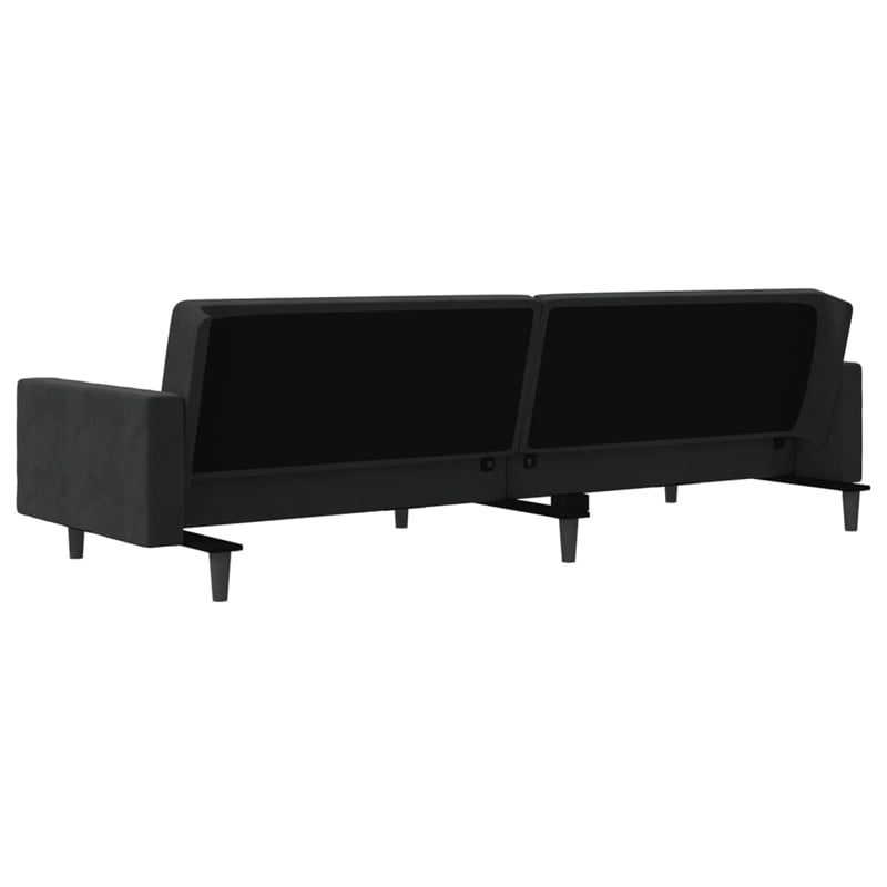 Vidaxl Sofa Bed in Black Velvet Polyester Velvet