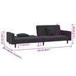 Vidaxl Sofa Bed in Black Velvet Polyester Velvet