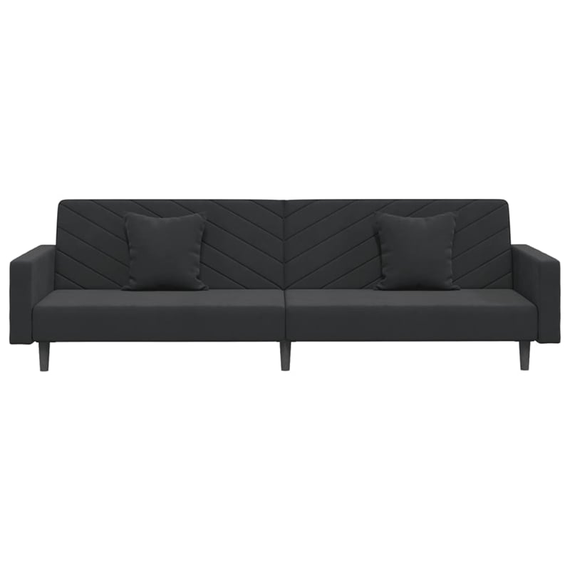 Vidaxl Sofa Bed in Black Velvet Polyester Velvet
