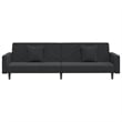 Vidaxl Sofa Bed in Black Velvet Polyester Velvet