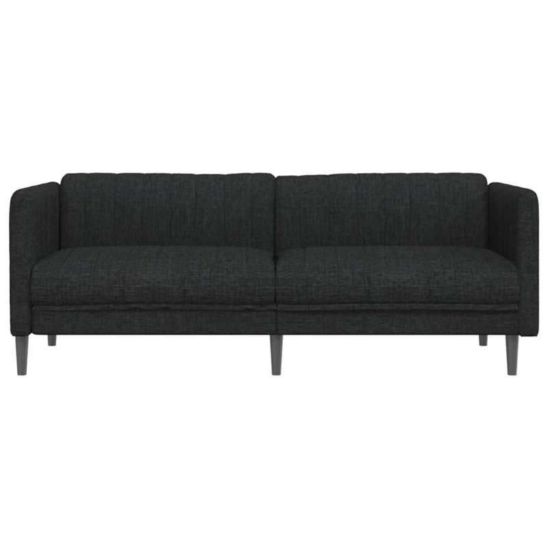 Vidaxl 3-Seater Rectangular Modern Durable Sofa in Black Polyester