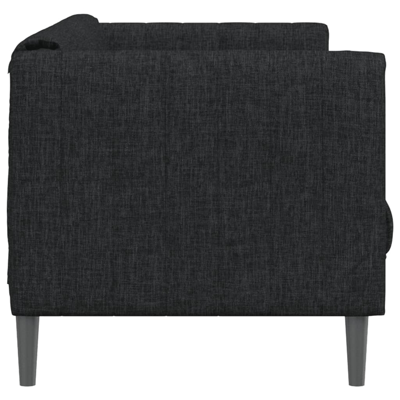 Vidaxl 3-Seater Rectangular Modern Durable Sofa in Black Polyester