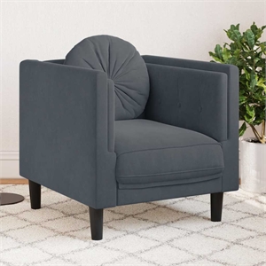 Vidaxl Single Sofa Chair in Dark Grey Velvet
