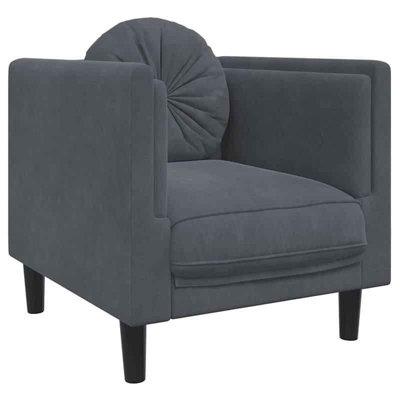 Vidaxl Single Sofa Chair in Dark Grey Velvet