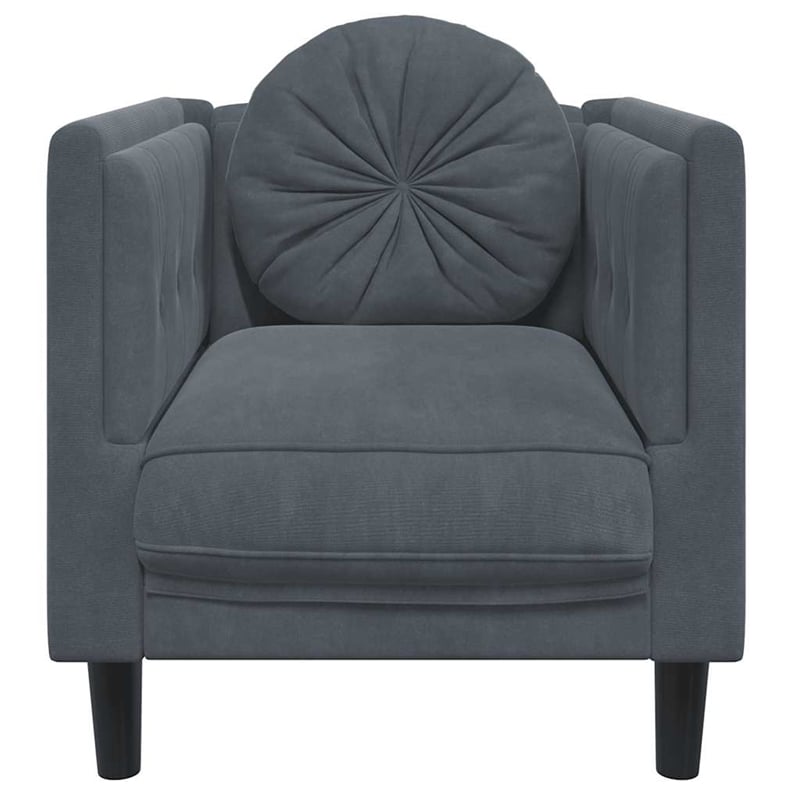Vidaxl Single Sofa Chair in Dark Grey Velvet