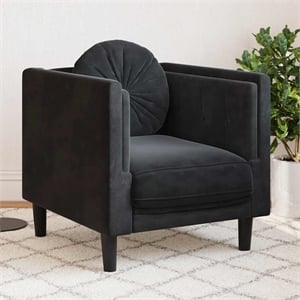 Vidaxl Single Sofa Chair in Black Polyester Velvet