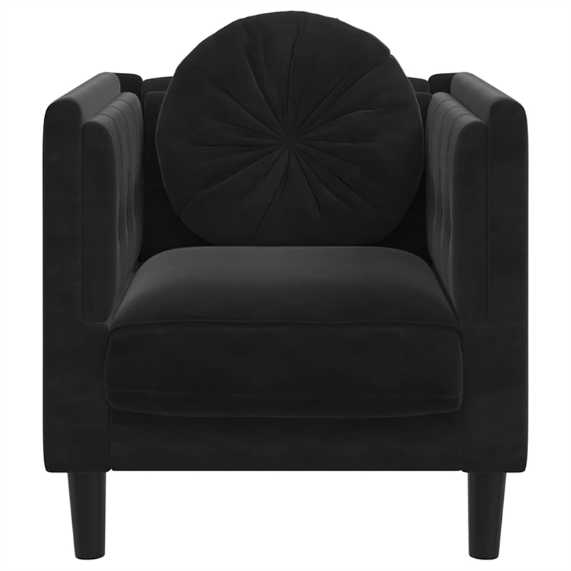 Vidaxl Single Sofa Chair in Black Polyester Velvet