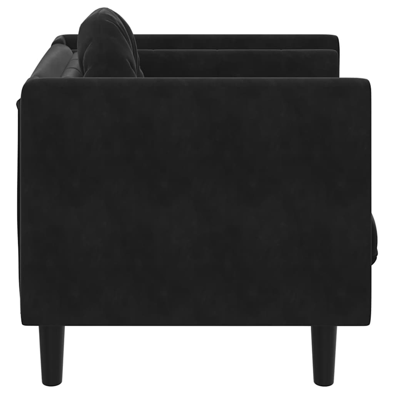 Vidaxl Single Sofa Chair in Black Polyester Velvet
